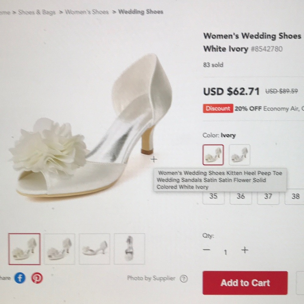 Wedding Shoes kitten heel